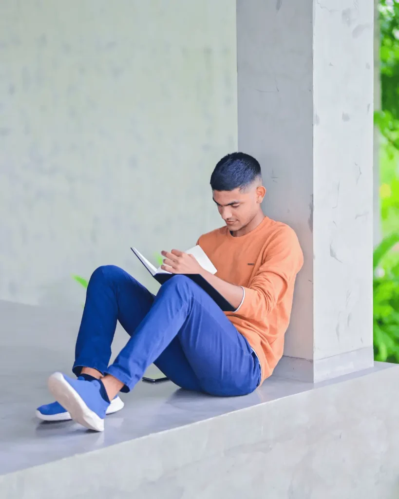 Student Reading a book